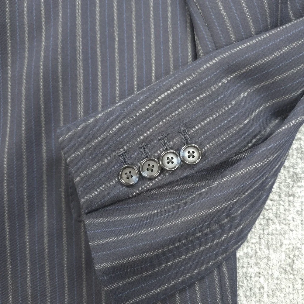 Daryl James Suit Mens 40 33x31 Blue Pinstripe 2 Piece Bespoke NFL Player‎ Custom